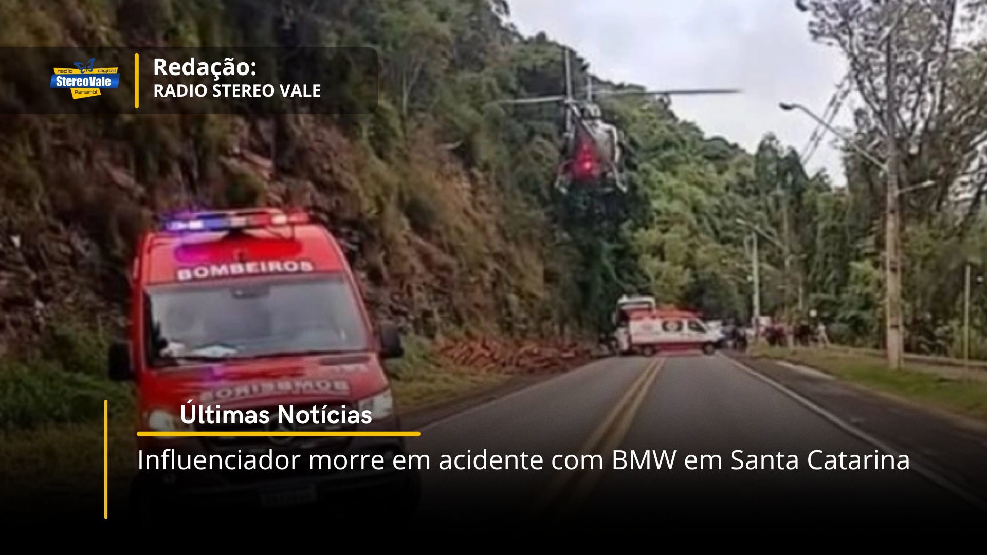 Influenciador morre em acidente com BMW em Santa Catarina