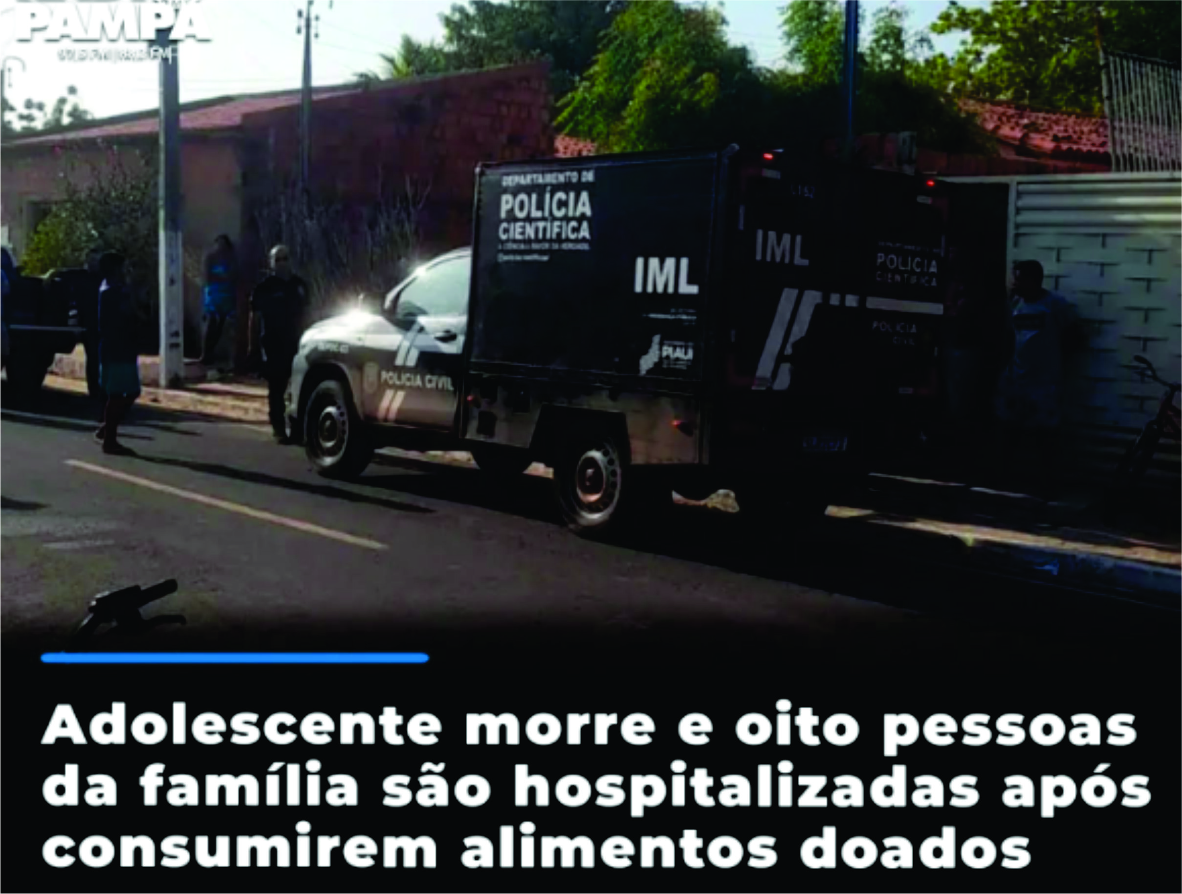 Um adolescente morre e oitp pessoas da mesma família são hospitaçizadas após consumirem alimentos doados.