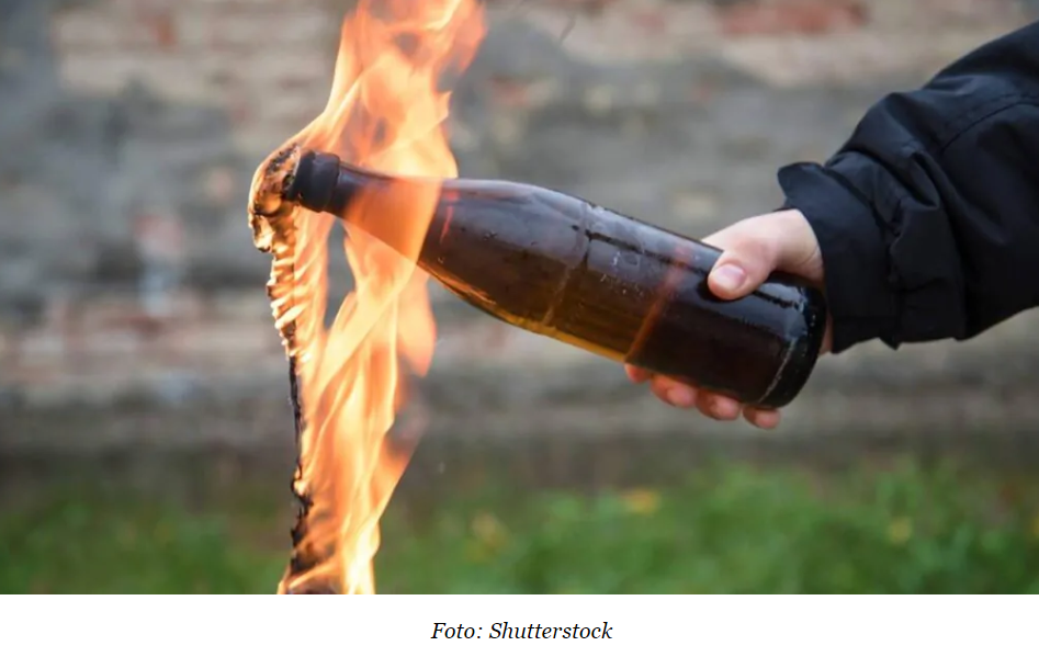 Vândalo joga coquetel molotov pra atear fogo em lanchonete de Passo Fundo