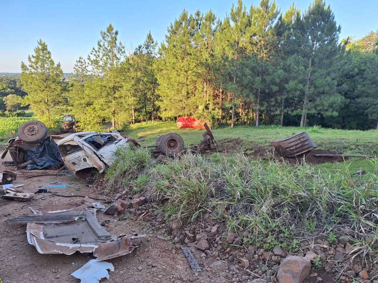 Acidente com caminhão deixa uma vítima fatal no interior de Horizontina