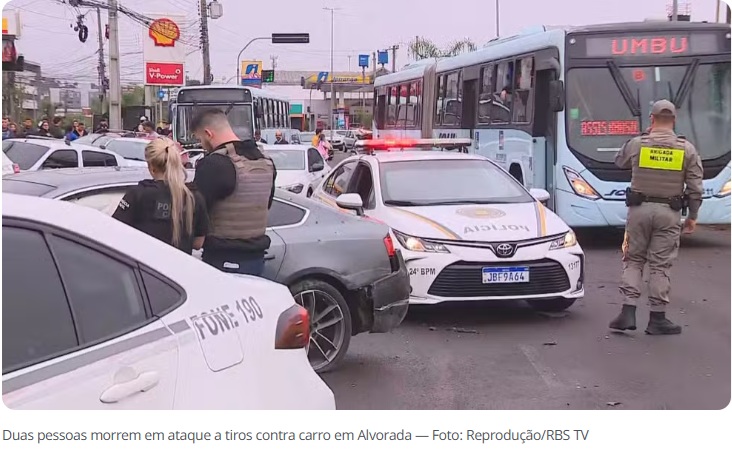 Ataque a tiros deixa 2 mortos e causa acidente com 6 veículos no RS;