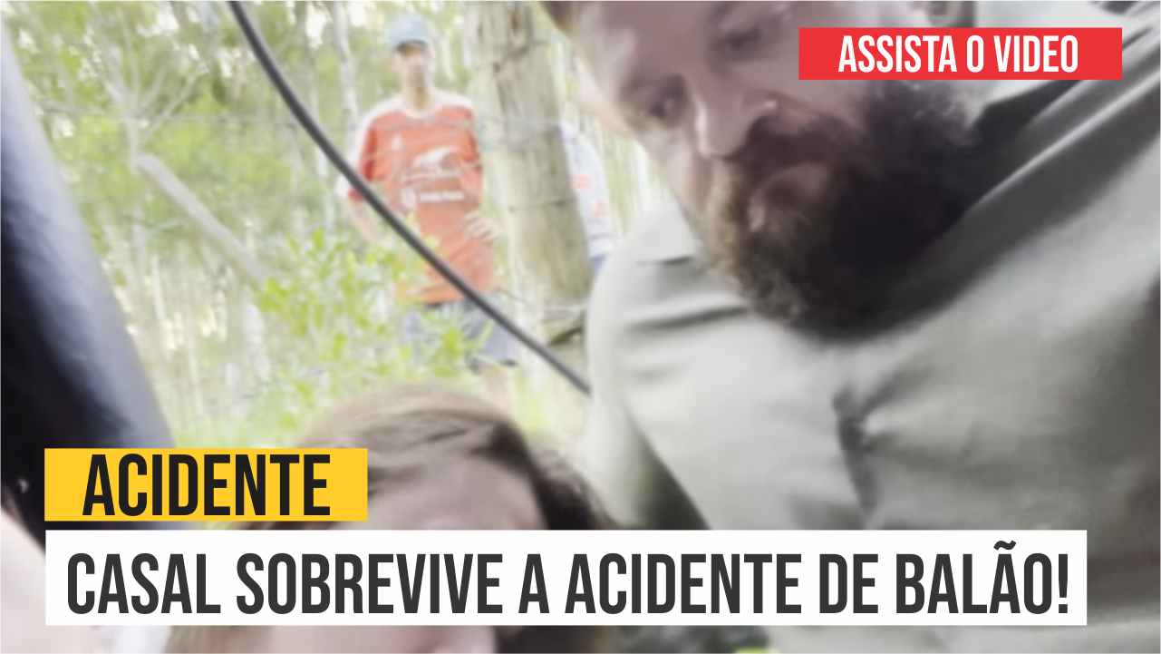 Sobrevivemos por um milagre’, casal de turistas grava queda de balão em SC e relata tensão.