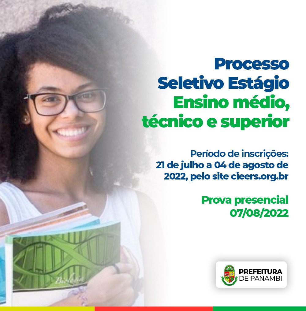 Administração Municipal abre inscrições para Processo Seletivo destinado a Estágio