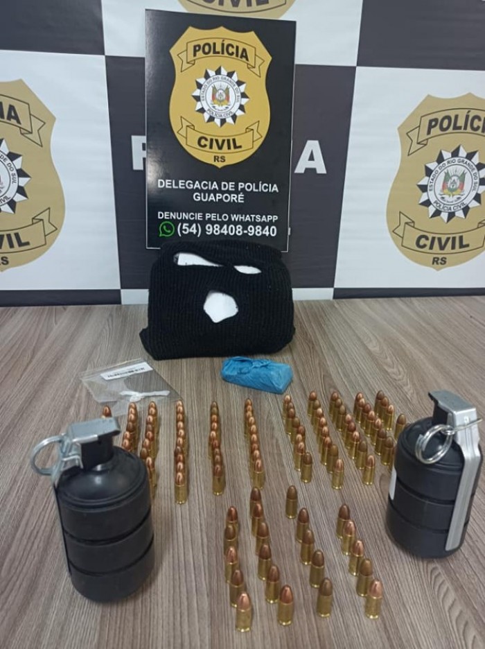 Polícia Civil encontra casa com granadas e prende mulher em Guaporé