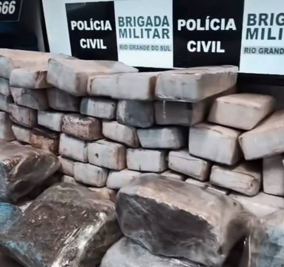 Ação integrada resulta na apreensão de grande quantidade de drogas em Santa Rosa