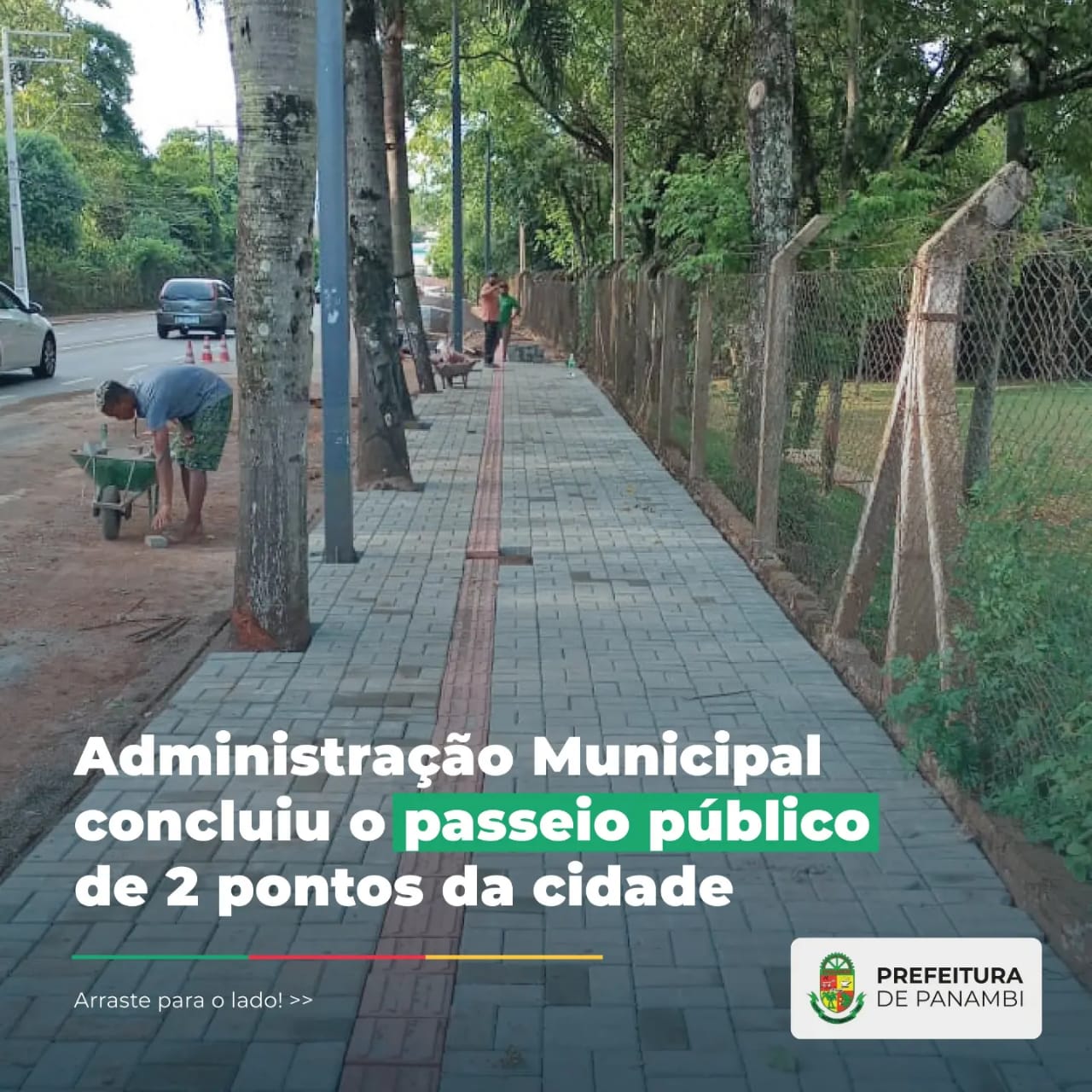 A Secretaria de Infraestrutura construiu mais uma etapa do passeio público