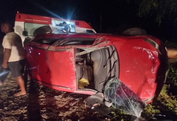 Casal fica ferido após capotamento de veículo em Tupanciretã