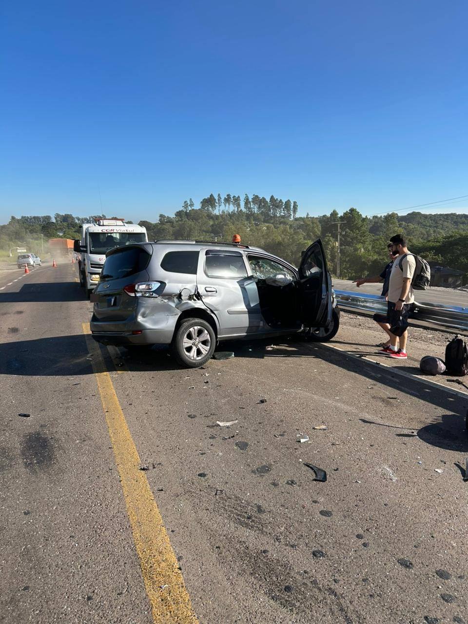 Colisão entre dois veículos deixa duas pessoas feridas na BR-386, entre Soledade e Fontoura Xavier, na manhã desta quarta-feira (04)
