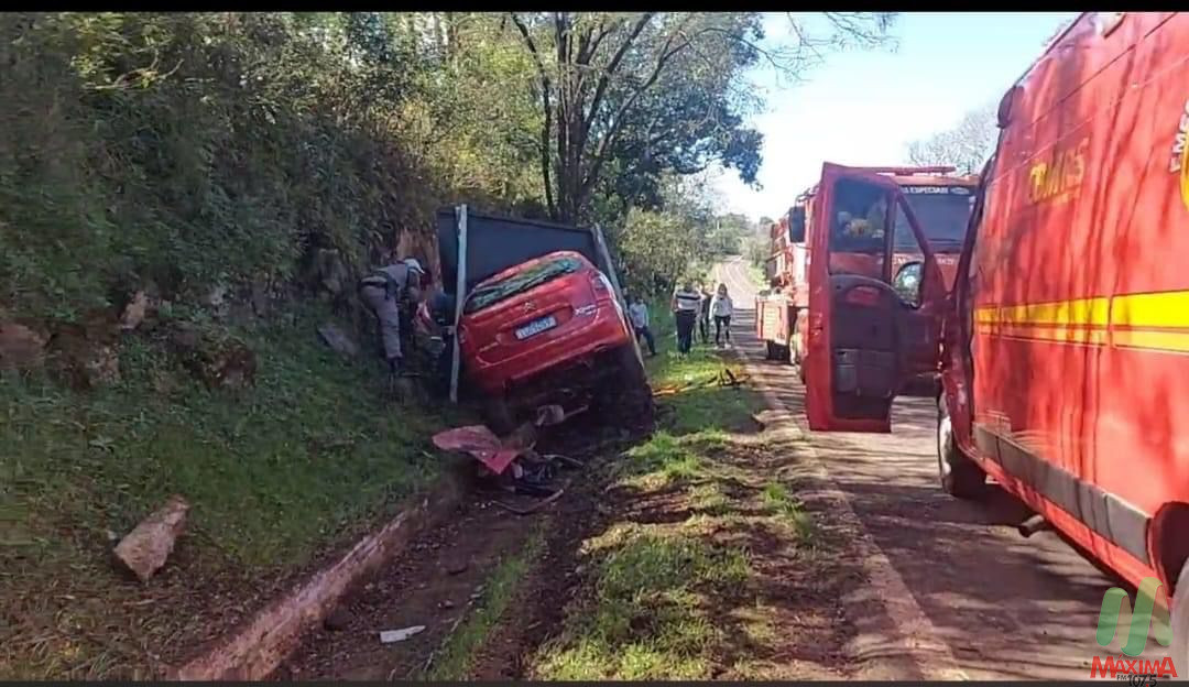 Acidente na BR 386 em Sagrada Família envolve 4 veículos