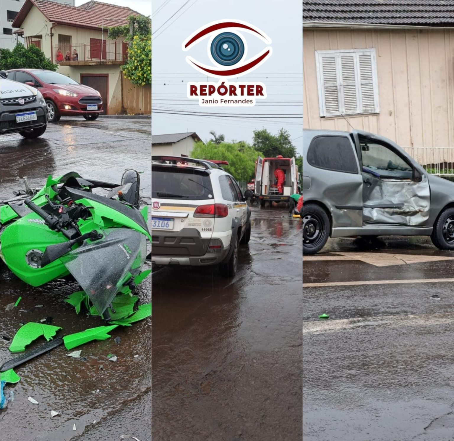 Acidente envolvendo carro e moto resulta em feridos em Ijuí