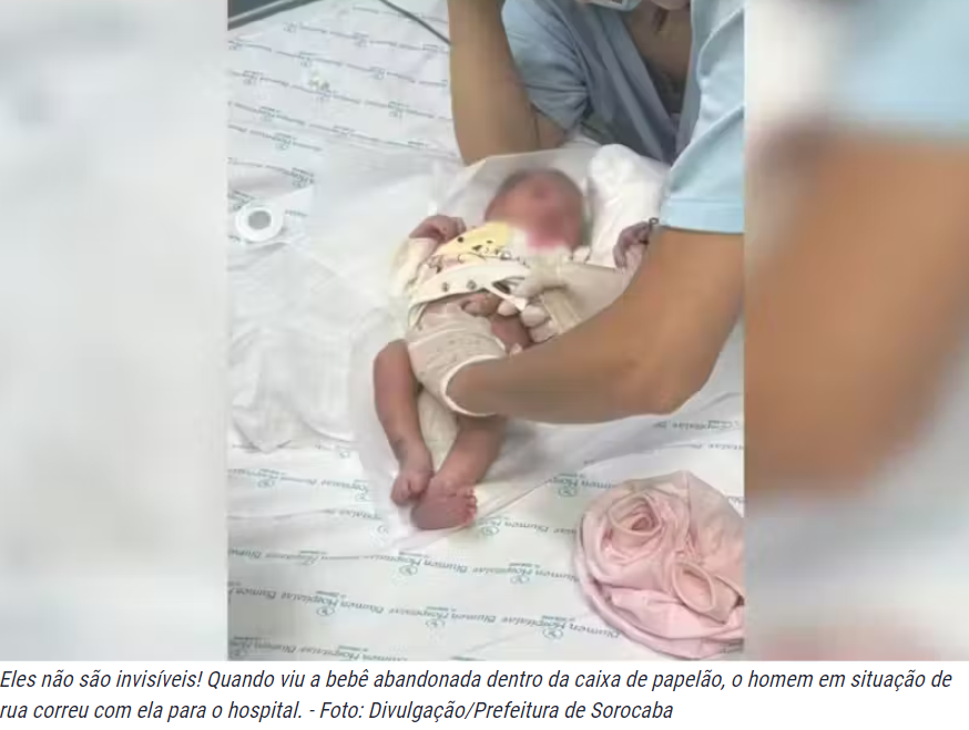 Morador em situação de rua salva bebê abandonada em caixa de papelão em SP