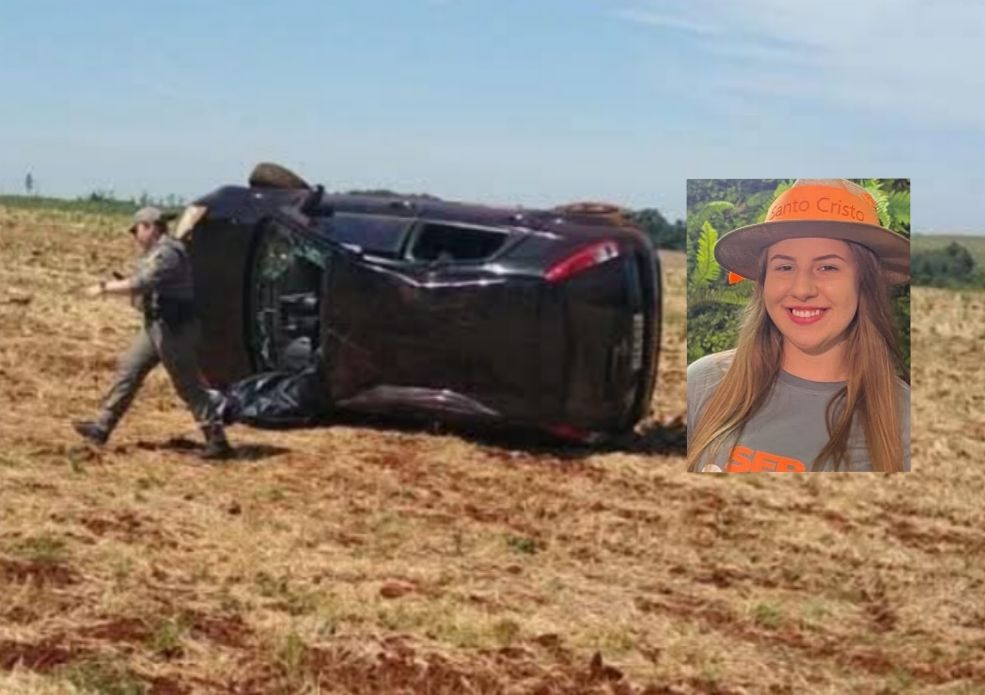 Identificada jovem de 19 anos que morreu em acidente em Santo Cristo. Ela era funcionária da Cresol