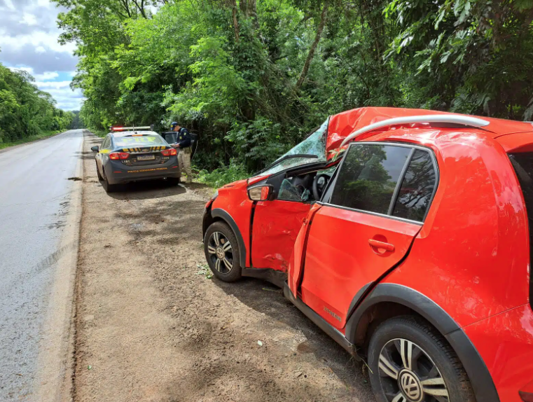 Pai e filho ficam feridos após acidente na BR 285, em Bozano
