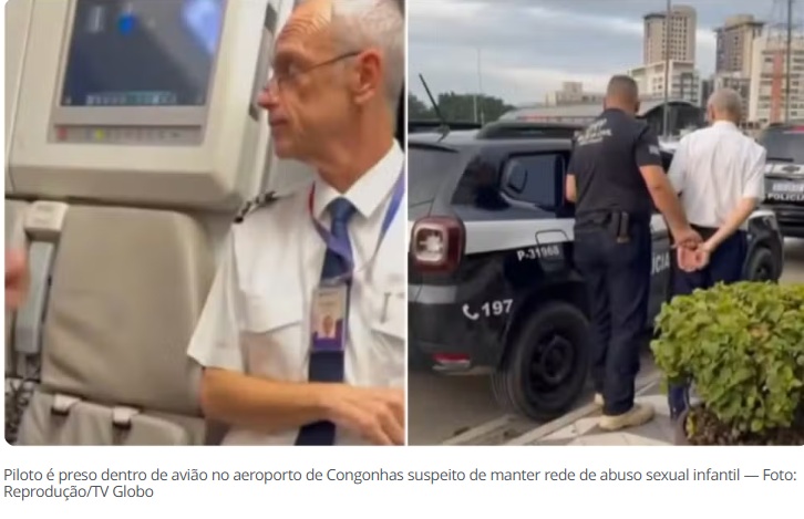 Piloto é preso dentro de avião no aeroporto de Congonhas suspeito de manter rede de abuso sexual infantil