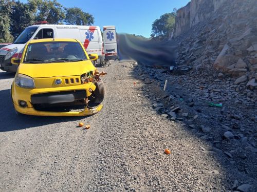 Motociclista ficou ferido em acidente na ERS 305 em Crissiumal