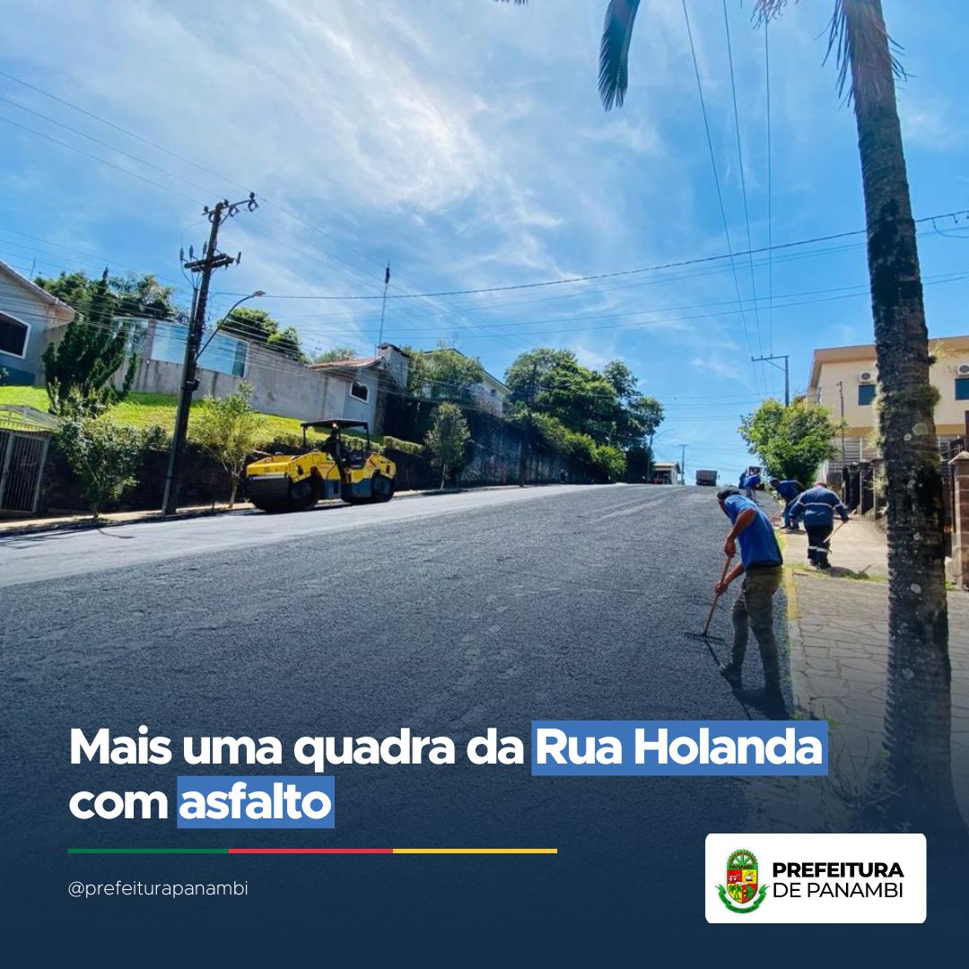 Mais uma quadra da Rua Holanda com asfalto