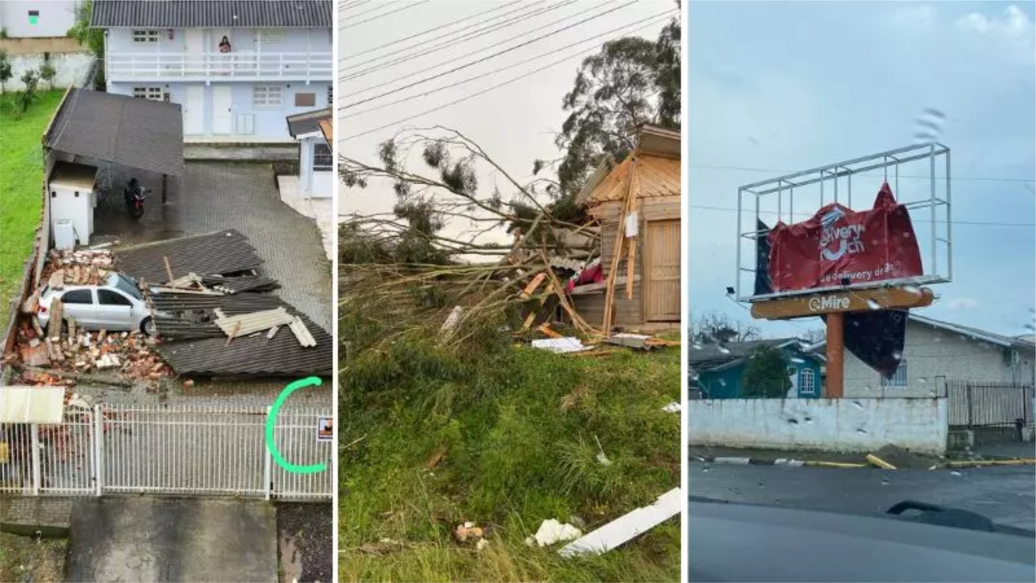 Microexplosão pode ter causado estragos em Lages