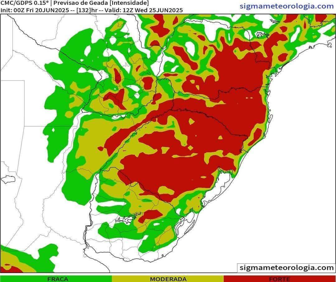 Previsão de geada negra na região