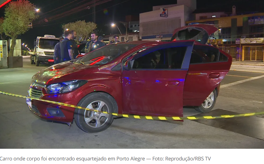 Corpo de homem é encontrado esquartejado dentro de carro em Porto Alegre