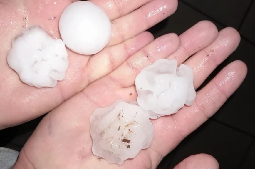 Chuva de granizo é registrada em Porto Lucena