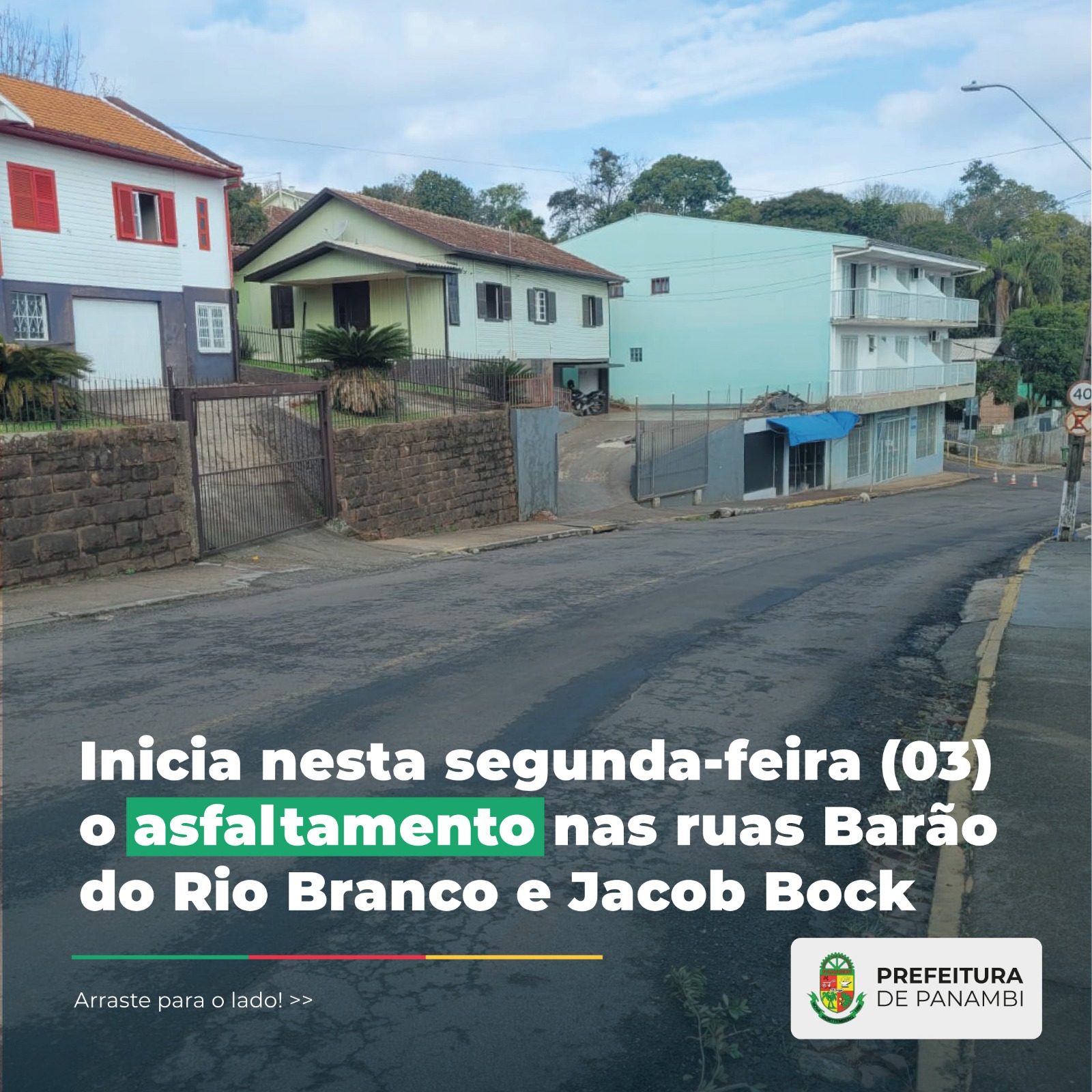Inicia nesta segunda-feira (03) o asfaltamento nas ruas Barão do Rio Branco e Jacob Bock