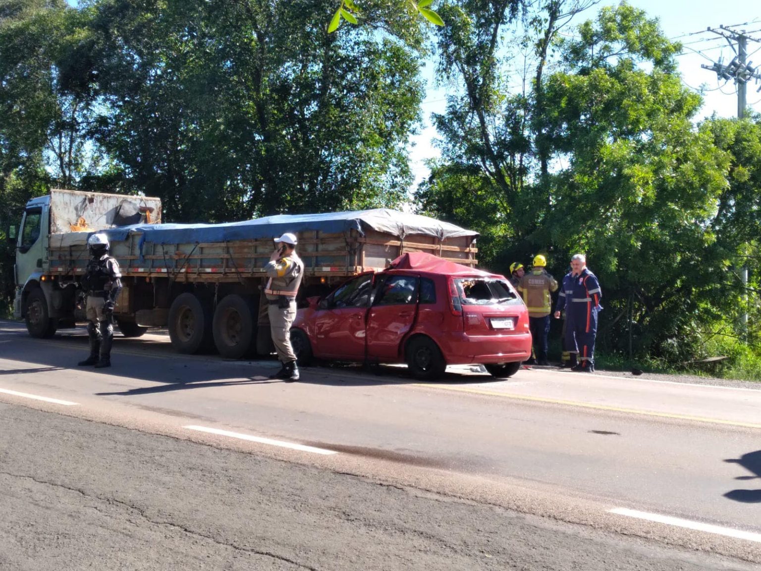 Acidente com morte na RS 240 na divisa de Montenegro e Capela de Santana