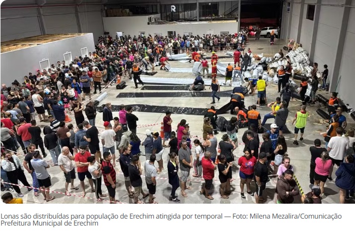 Temporal com granizo fere 76 pessoas, afeta 17 mil moradores e suspende aulas em Erechim, RS