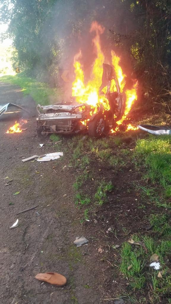 Acidente com quatro óbitos próximo à ponte do Rio da Várzea em Iraí (CONFIRA VÍDEO)